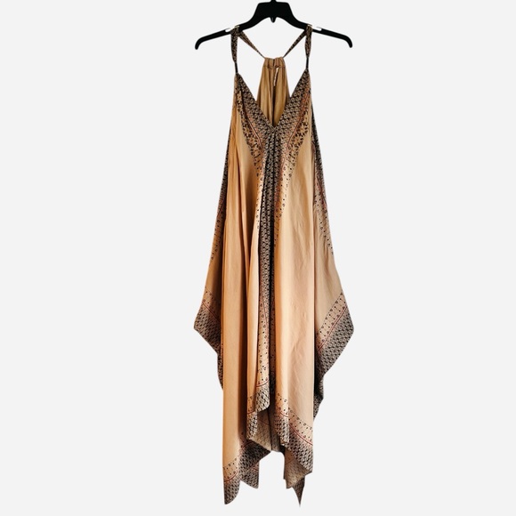 Free People Merida Printed Maxi Dress beaded bohemian vacation Large - Picture 7 of 14